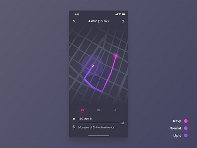 Daily UI - #020 Location Tracker 2d app art color dailyui dailyui020 dark design dribbble ios iphone location location tracker map minimal pink ui user experience user interface ux