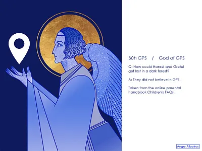 God of GPS adobephotoshop angryalbatros character digital art god illustration modern gods wacom