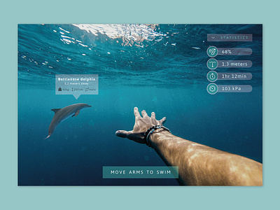 Daily UI #073 - Virtual Reality app art augmentedreality daily ui daily ui challenge design desktop diving game game interface information interface mobile rpg screen swimming ui ux virtualreality vr