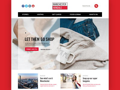 Manchester Arndale hero carousel design slider ui ux website