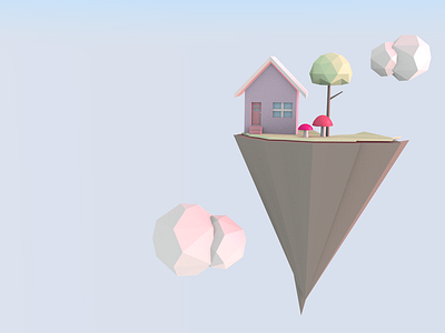 Cottage in the Sky 3d 3dmodeling blender blender3d cottage cute environment design kawaii