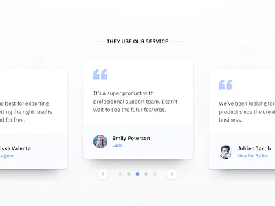 Testimonials comment commenting product rate startup testimonials ui ux web website