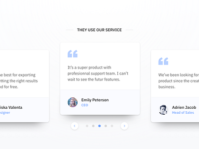 Testimonials comment commenting product rate startup testimonials ui ux web website