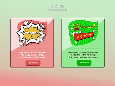 Daily ui 011 - Flash messages dailyui dailyui011 design flash card flash messages web