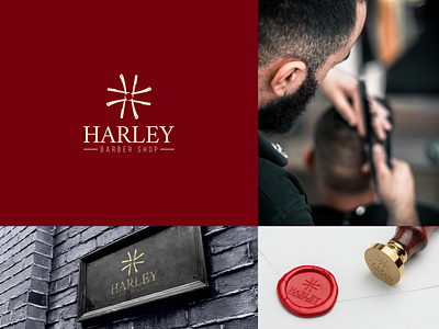 Harley barbershop barber barber shop barbershop hair cut hair style logo