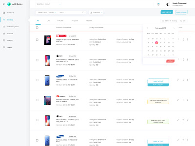 Listings dashboard dashboard design design designsystem interface listings seller dashboard ui user interface ux design