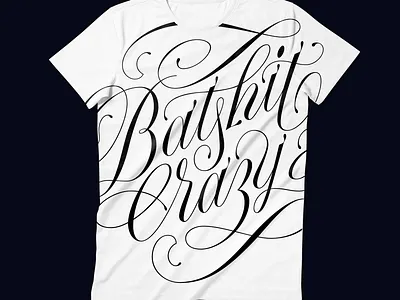 Batshit crazy Script Lettering batshit crazy handdrawn handlettering lettering letters script tshirt type typography