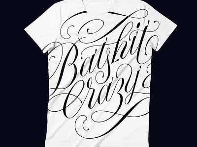 Batshit crazy Script Lettering batshit crazy handdrawn handlettering lettering letters script tshirt type typography