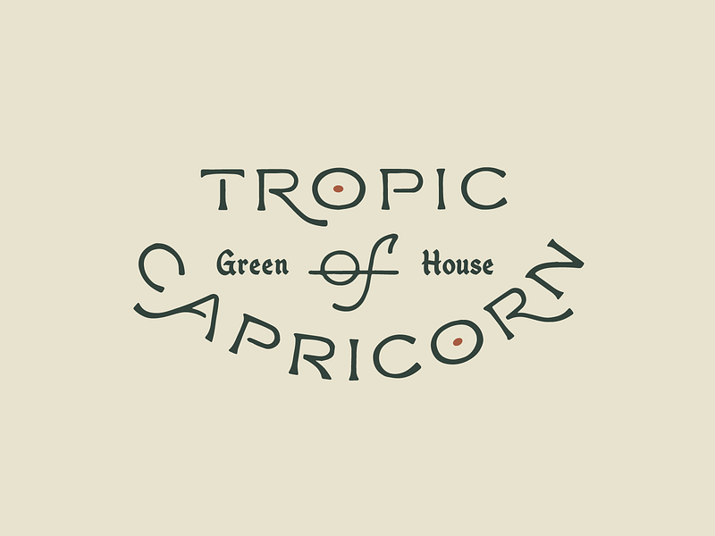 Tropic Of Capricorn austin greenhouse logo plants texas typography