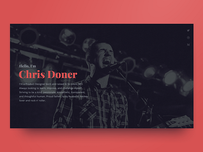 Personal Website dark landing page music personal pink portfolio red social ui web webflow