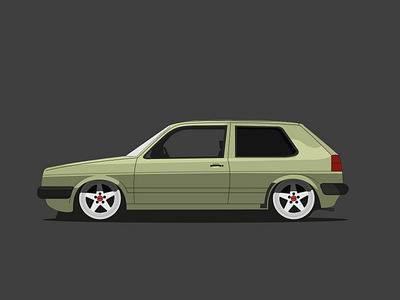 Golf 2 Design car cardesign design duckling golf illustration tuning ugly volkswagen