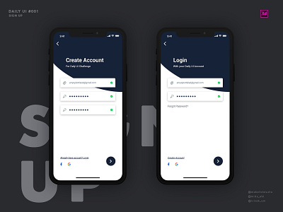 Daily UI :: #001 | Sign Up app daily ui design ui ui ux ux