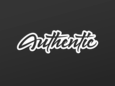 Authentic authentic handwritten lettering logo type