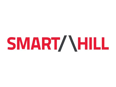 Smart Hill Logo branding cid gray grey headhunting hill hr it logo logotype red slash slashes smart symbol typography