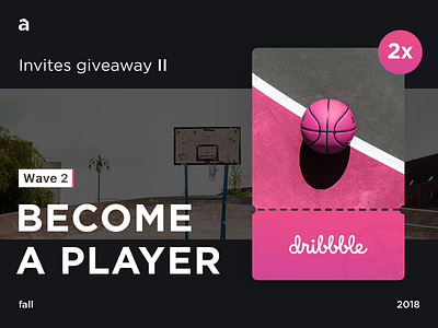 Dribbble Invites Wave 2 ball basketball contest design designer dribbble fall game giveaway invitaion invite invites ticket two invites ui