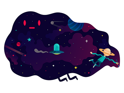 New Alejandro Mila Studio's Website Launch alejandromilàstudio art character design drawing illustration illustrator space universe vector website website banner