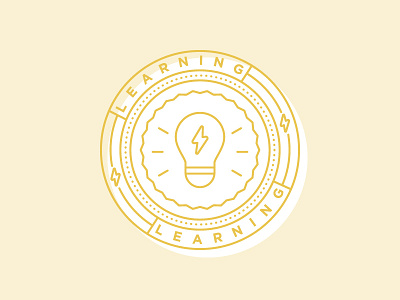 Learning Badge badge branding corporate creative design education icon illustration light bulb logo monoline yellow