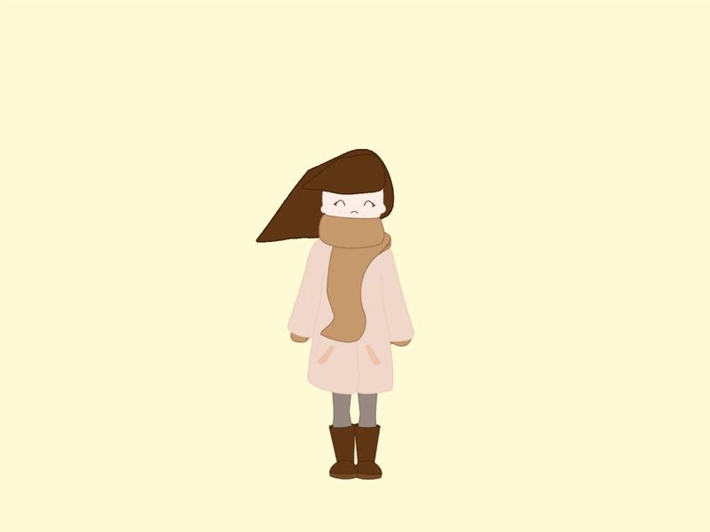 Autumn adobe aftereffects adobe illustrator animation autumn girl illistration windy