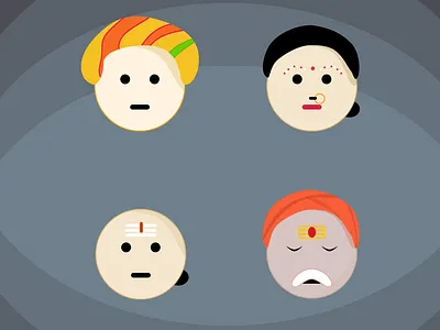 Indian Faces colorful design icon icons indian indian faces profile icon