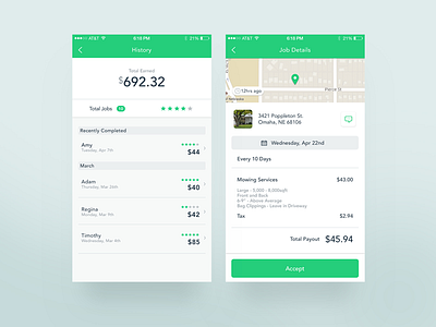 Mowdo UI ios lawn care mobile ui ux