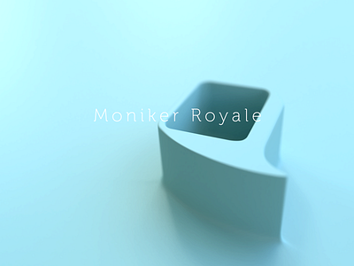 Moniker Royale 3d 3d logo blender blue brand camera color debut dof dribbble focus identity invite logo muted colors pale render shot soft type