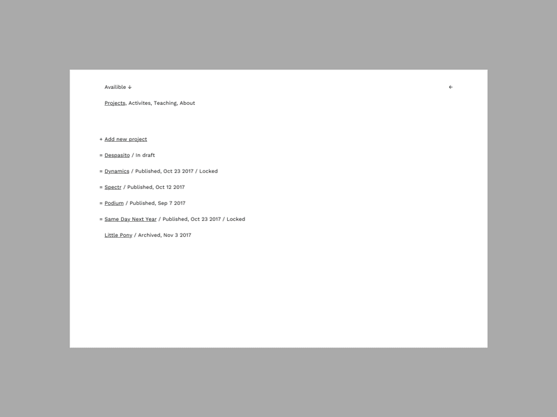 Creative Developer Portfolio project admin