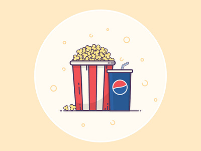 Popcorn Illustration design flat icon illustration ui vector