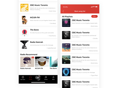 Netease Music Redesign app app，ui concept design sketch ui