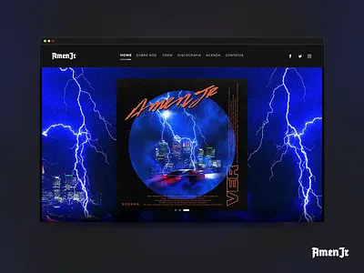 Amen Jr - Redesign Site amen amen jr banda design junior musica redesign site site design ui ux web