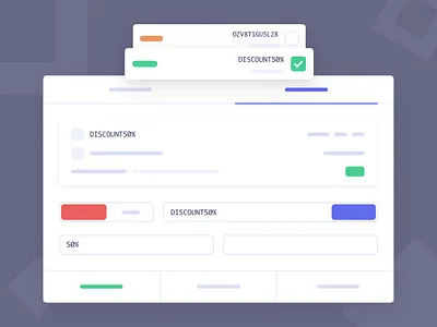 Discount Form Illustration box checkbox design discount ecommerce form illustration input line minimal modal sazito shadow shop shop app switch tab ui ux white