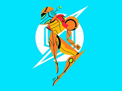 Samus Aran character design drawing fanart game illustration metroid minimal art minimalist minimalist design nintendo samus samus aran smash bros videogame