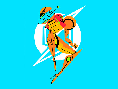 Samus Aran character design drawing fanart game illustration metroid minimal art minimalist minimalist design nintendo samus samus aran smash bros videogame