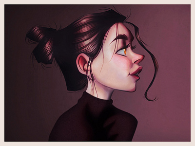 Brunette brunette character cintiq concept drawing girl illustration portrait portrait art portrait illustration profil woman