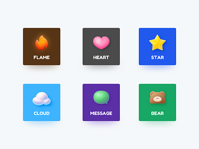 Icons upgraded bear cloud flame heart icon icons illustration message star