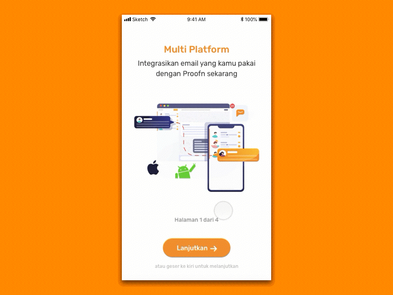 On Boarding - Proofn.id 2d design illustration interaction on boarding principle ui ux
