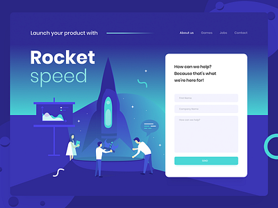 Rocket Product Launch 🚀 app astronaut design hero illustration rocket satelite space spaceship stars ufo ui ux vector web