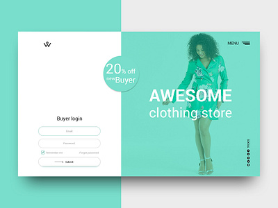 Clothing store login page design login page ui ux web