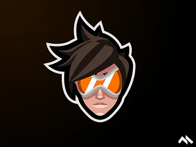 Tracer Mascot Logo art brand branding buylogo logo logomascot mascot mascotlogo overwatch tracer