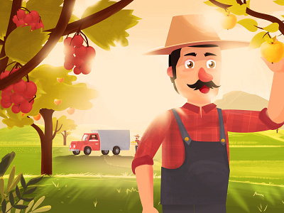 Farmer animation branding design flat identity illustration logo minimal typography vector