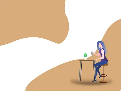 coffee love cafe character coffee colour design editorial girl graphic illustration light material noise