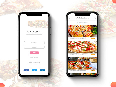 Pizza Test app design ui uiux user experience design user interface design ux web web design web template website