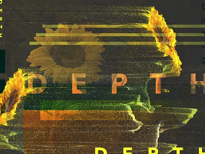 Depth Collage affinity collage depth depth map designer flower green orange pixel pixel art sunflower yellow