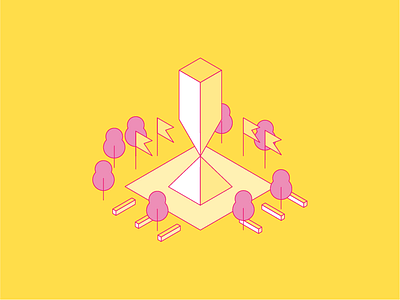 Obelisk Illustration abstract architecture branding geometric hackathon identity isometric monoline student