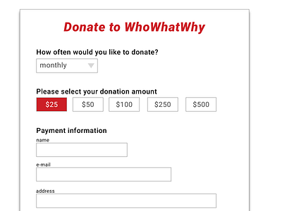 Donation Selection design donate donation ui web