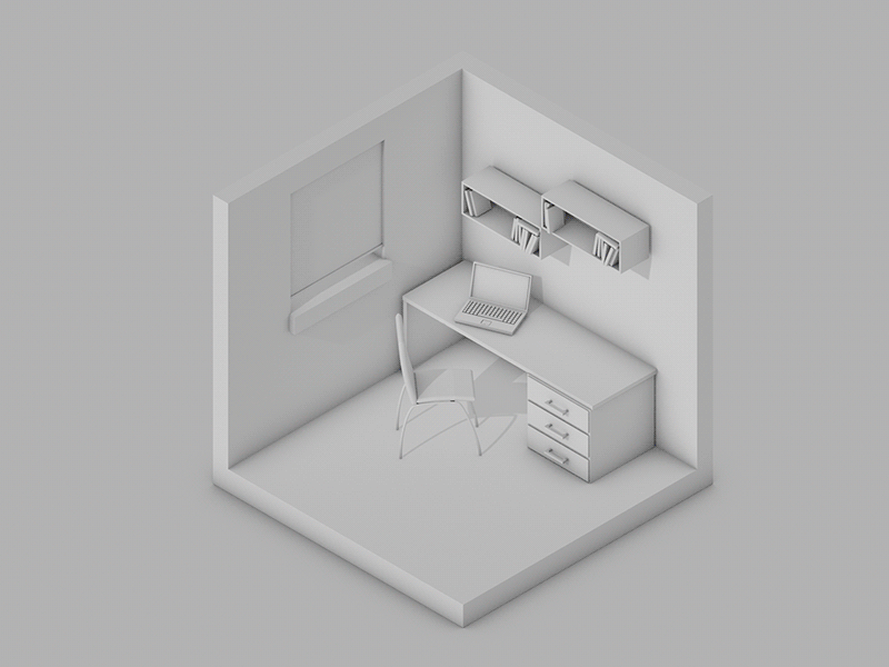 Isometric Bedroom 3d 3d artist architechture bedroom cinema 4d design illustration isometric design