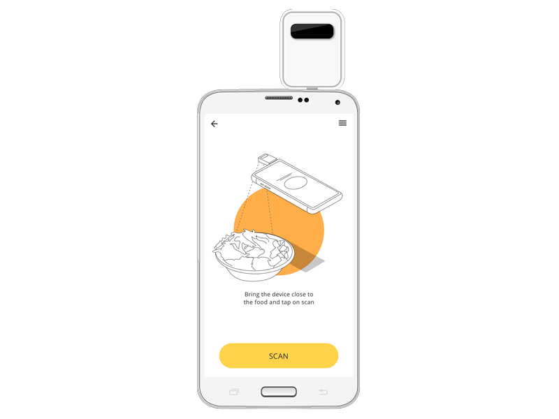 Food scanner - Connected Device app graphics illustration interaction design motion screen design ui ux