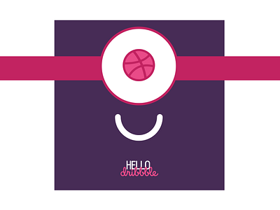 Hello Dribbble dribbble first hellodribbble minion post vector