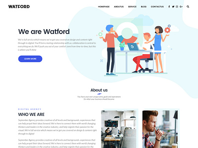 Watford - Creative Multi-Purpose WordPress Theme creative design illustrator multi purpose ui design uidesign uiux weblayout wordpress wordpress blog theme wordpress design