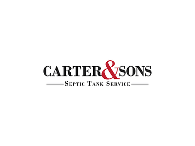 Carter & Sons black and white bodoni challenge design family business local business logo logo design logos rebrand red redesign septic serif serif font thirty logo challenge thirty logos type typography work