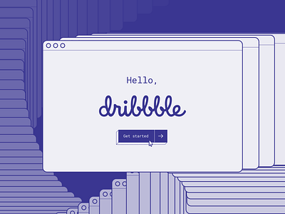 Hello, Dribbble! debut design illustrator line art mac ui ux